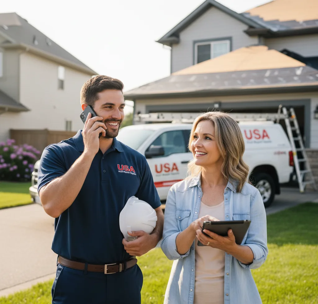 USA Roof Repair Experts customer support in Ladoga